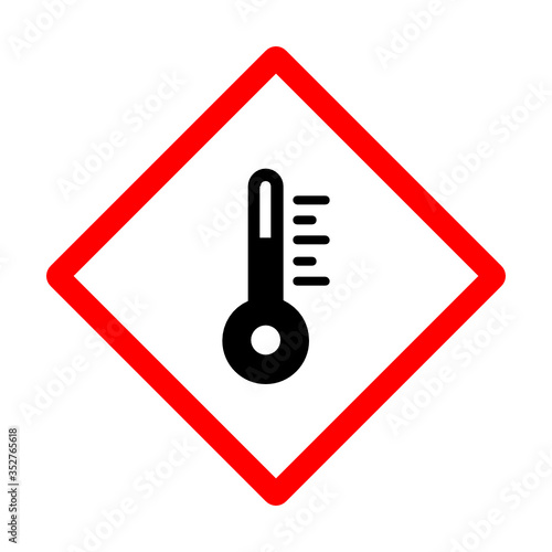 comfortable temperature for a swimming pool concept vector red color icon design,  Pool and beach safety rules on white background, temperature meter sign 