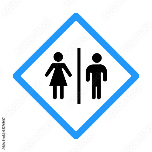 Attention! Use Restroom Before entering to Pool Concept Vector Blue Color Icon Design, Pool and beach safety rules on white background,  