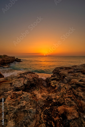Fototapeta Naklejka Na Ścianę i Meble -  Sunrise in Oropesa del Mar on the orange blossom coast
