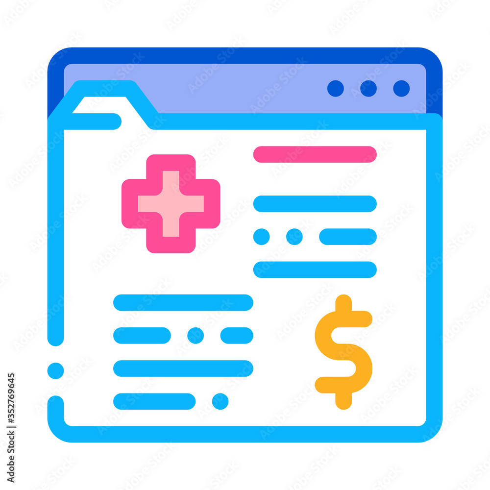 medical card in paid hospital icon vector. medical card in paid hospital sign. color symbol illustration medical card in paid hospital icon vector. medical card in paid hospital sign. color symbol illustration