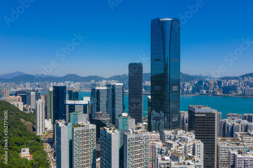 Top view of Hong Kong residential area © leungchopan