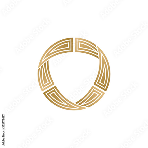 shield logo template with luxury border frame, shielding logo design, luxury security and protector icon