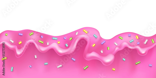 Seamless dripping melted pink icing