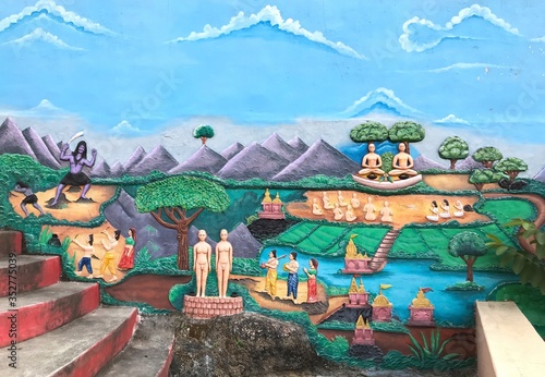 Jabalpur, Madhya Pradesh/India : November 23,2019 - Context of Jain Gods at Pisanhari Ki Madhiya, Jabalpur