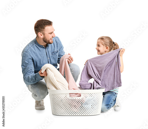 Father and little daughter ...