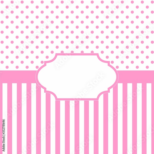 baby shower invitation card in pink