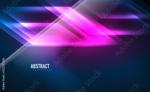 Dynamic neon shiny abstract background. Trendy abstract layout template for business or technology presentation, internet poster or web brochure cover, wallpaper