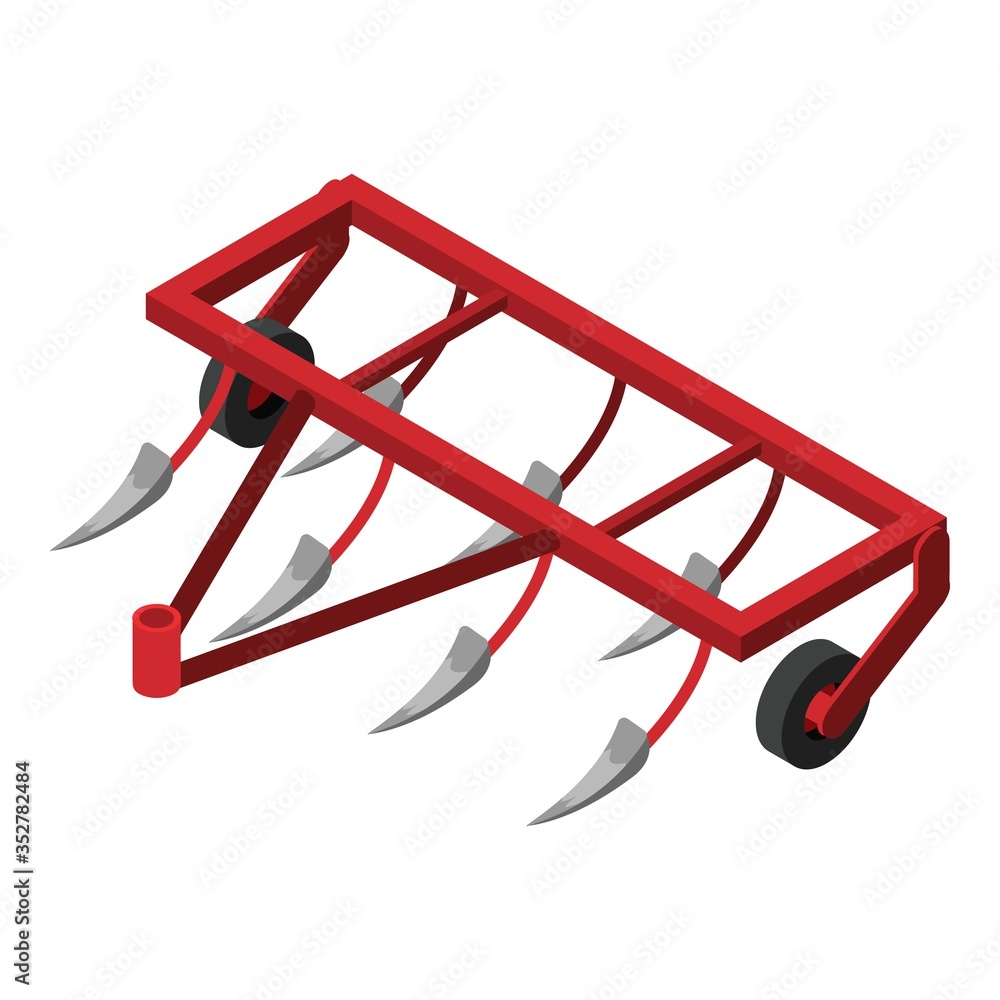 Tractor machinery icon. Isometric of tractor machinery vector icon for web design isolated on white background Tractor machinery icon. Isometric of tractor machinery vector icon for web design isolated on white background