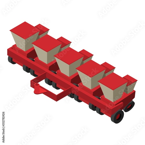 Seeding machine icon. Isometric of seeding machine vector icon for web design isolated on white background