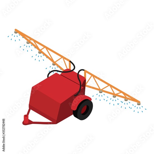 Farm spray trailer icon. Isometric of farm spray trailer vector icon for web design isolated on white background