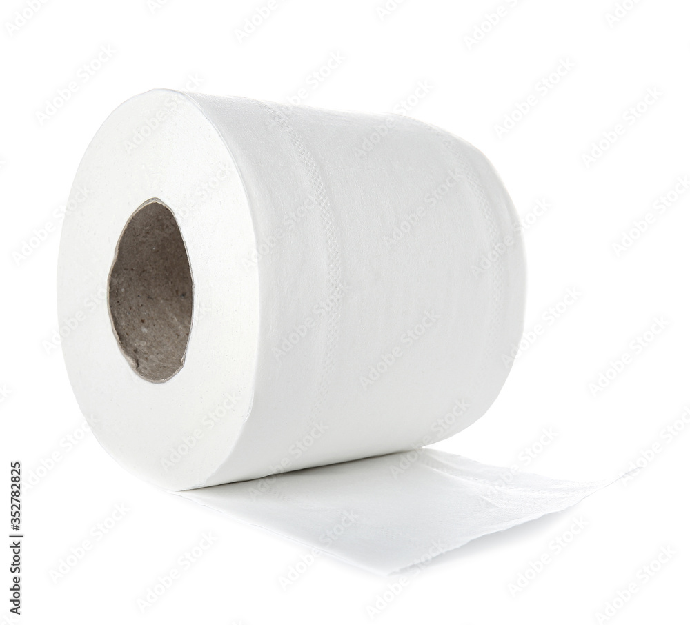 Roll of toilet paper on white background Roll of toilet paper on white background