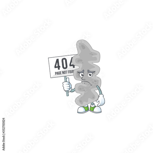 gloomy face of leptospirillum ferriphilum cartoon character with 404 boards