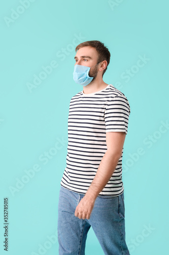 Young man wearing protectiv...