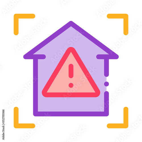 unsafe home detection icon vector. unsafe home detection sign. color symbol illustration