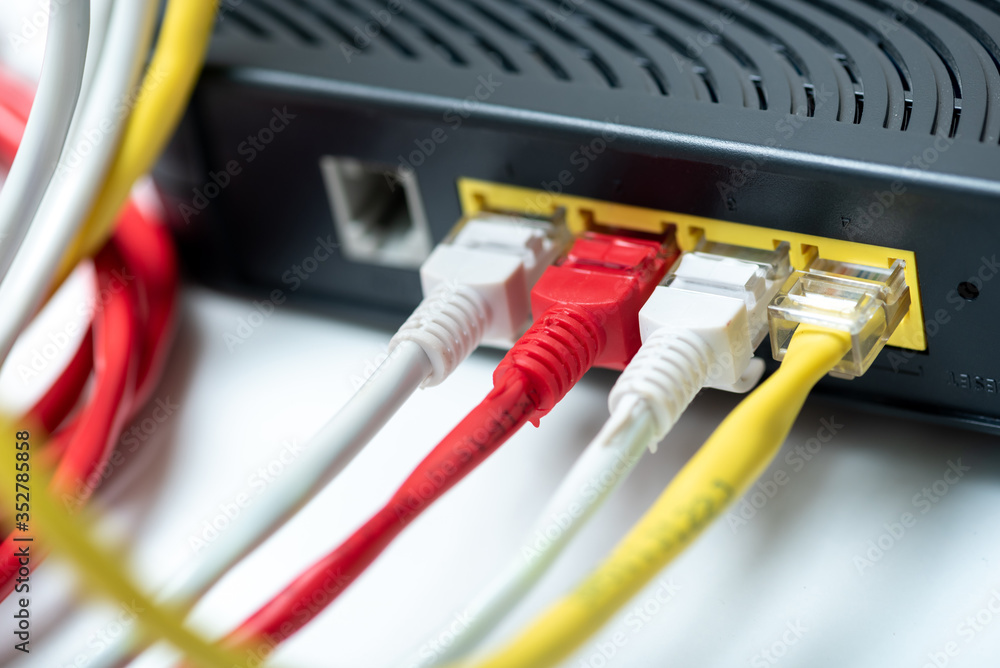 Ethernet cables connect to router or switch port Ethernet cables connect to router or switch port