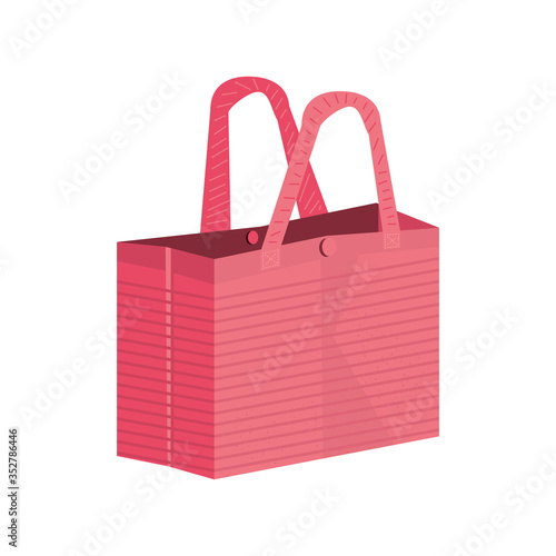 fabric shopping bag on white background