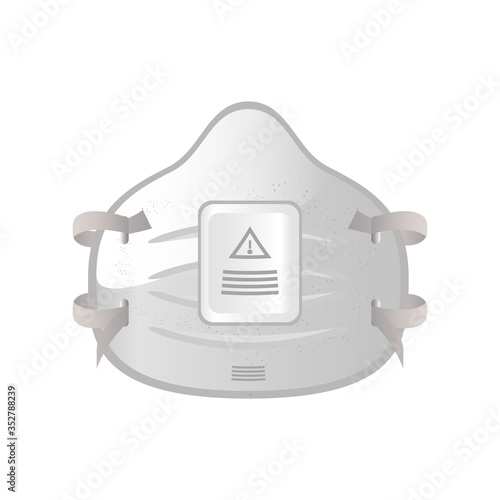 industrial face mask n95 on white background