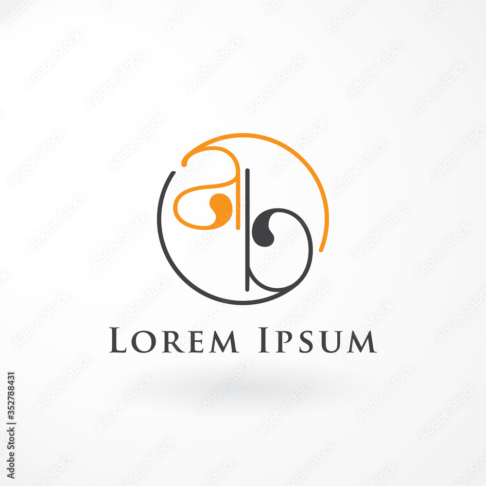 Vector Logo - Monogram Design with Combination Letter A and B ...