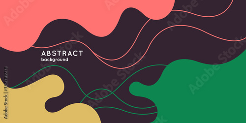 Poster with dynamic waves. Vector illustration in minimal style. Abstract background.