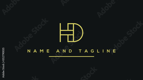 Alphabet letters monogram icon logo HD or DH