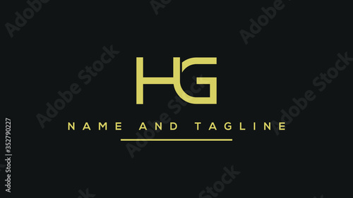 Alphabet letters monogram icon logo HG or GH