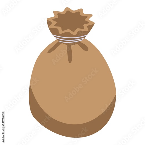 Wheat sack icon. Isometric of wheat sack vector icon for web design isolated on white background