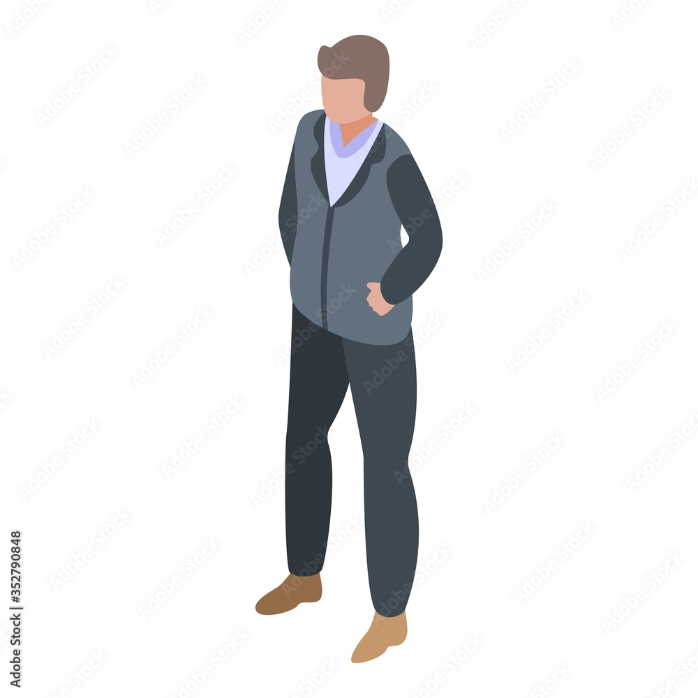 Man ready to quest icon. Isometric of man ready to quest vector icon for web design isolated on white background Man ready to quest icon. Isometric of man ready to quest vector icon for web design isolated on white background