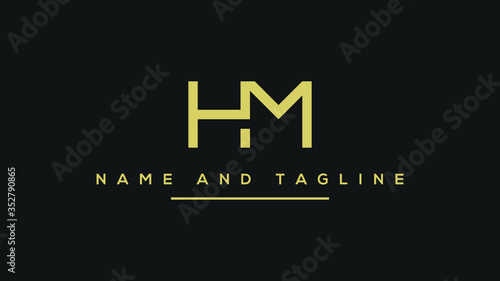 Alphabet letters monogram icon logo HM or MH