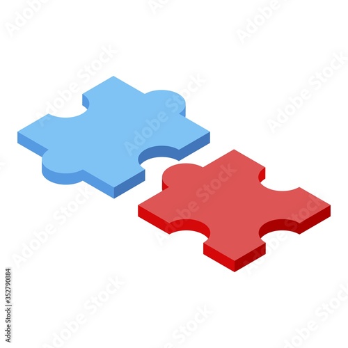 Quest puzzle icon. Isometric of quest puzzle vector icon for web design isolated on white background