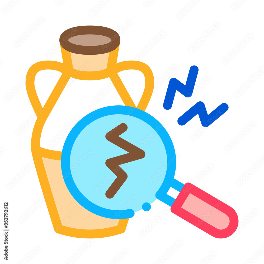 auction vase crack detection icon vector. auction vase crack detection sign. color symbol illustration auction vase crack detection icon vector. auction vase crack detection sign. color symbol illustration
