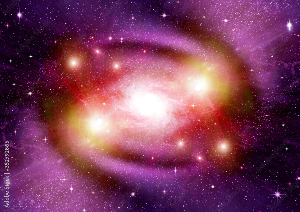 galaxy in a free space. 3D rendering