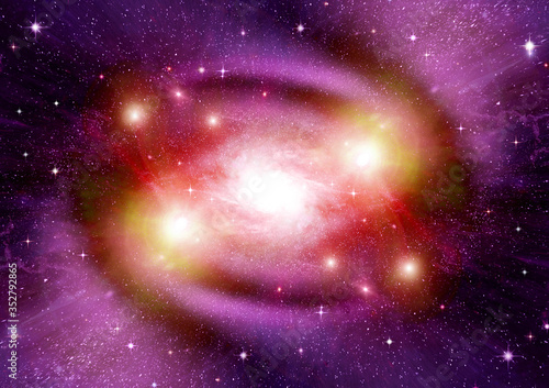 Obraz na płótnie galaxy in a free space. 3D rendering w salonie