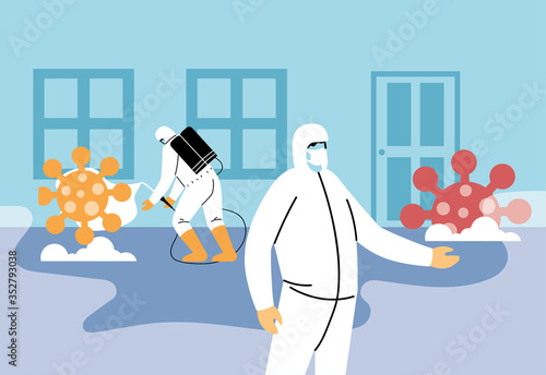 man in biosecurity suits removed covid 19