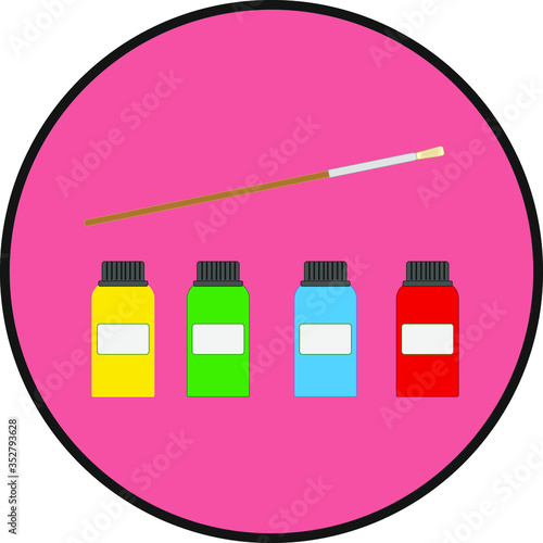 colored tempera pots. Illustrator for web and mobile design.