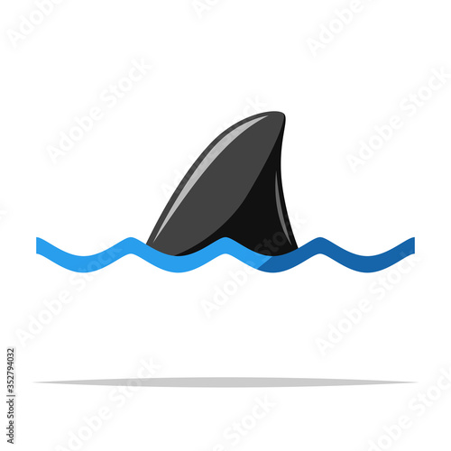 Shark fin sign vector isolated illustration