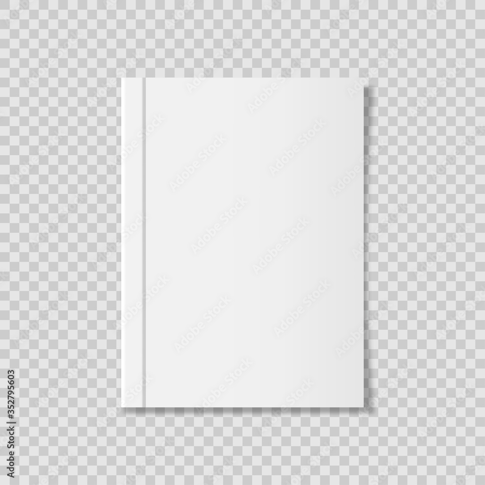 Book mockup on transparent backdrop. 3d vector illustration Book mockup on transparent backdrop. 3d vector illustration