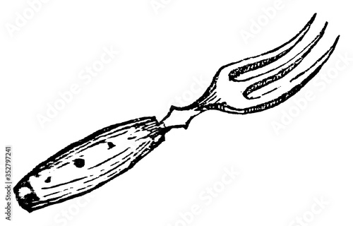 Fork, vintage illustration