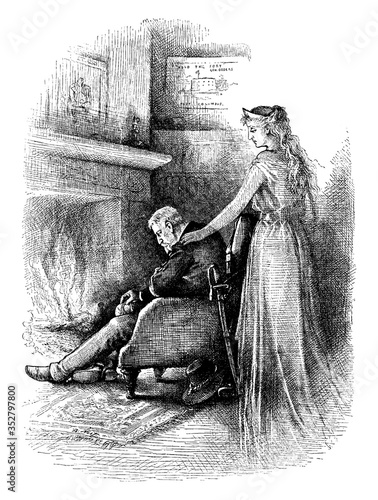 Defeated General Hancock, vintage illustration.