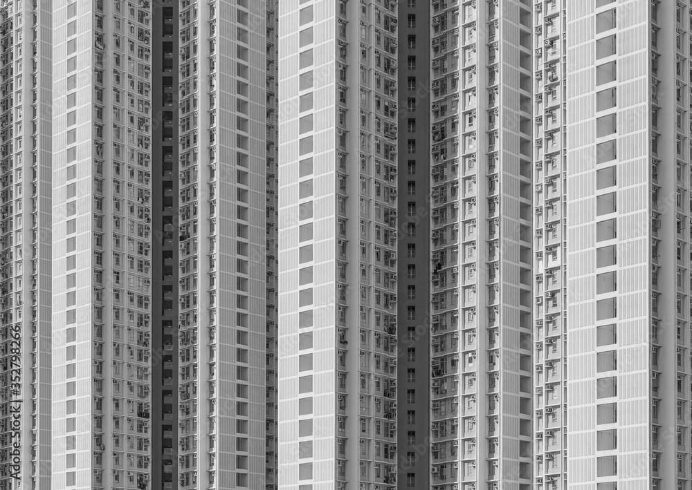 Exterior of high rise residential building in Hong Kong city Exterior of high rise residential building in Hong Kong city