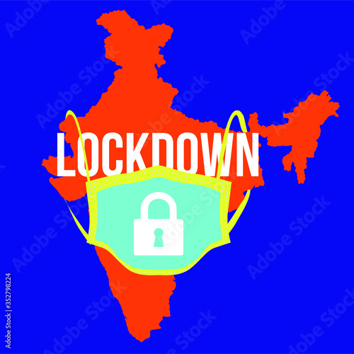 India lockdown due to corona virus - covid 19, vector