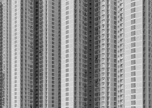 Exterior of high rise residential building in Hong Kong city