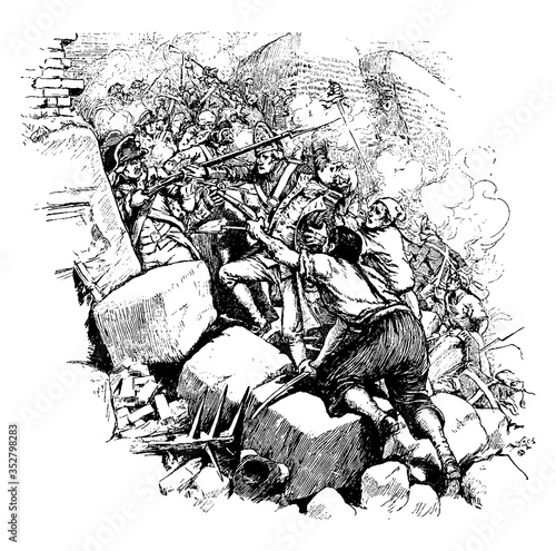 Lieutenant, vintage illustration