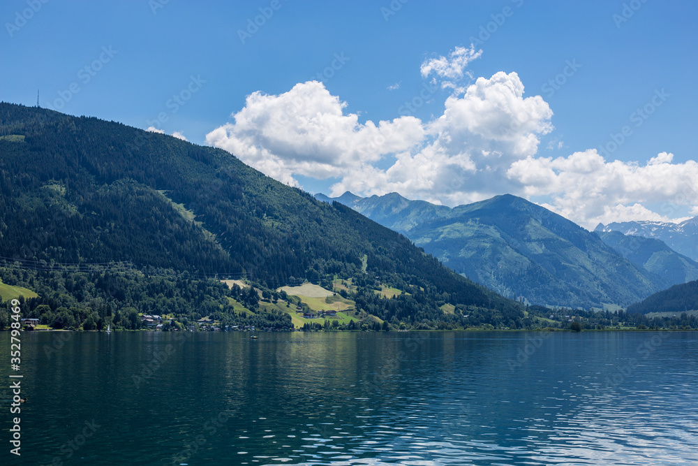 View of Zeller See and Surrounding Mountains, Austria View of Zeller See and Surrounding Mountains, Austria