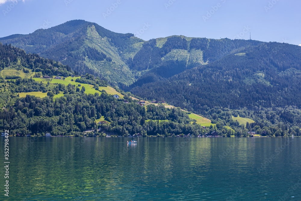 View of Zeller See and Surrounding Mountains, Austria
