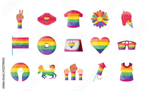 set of icons gay pride