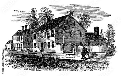 Rall's Headquarters, vintage illustration.