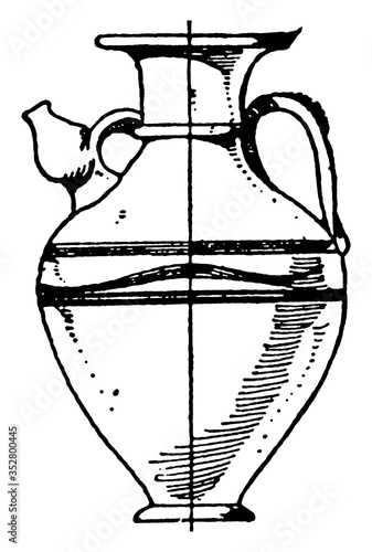 Jersalemian Pipe-Spout Pot, vintage illustration.