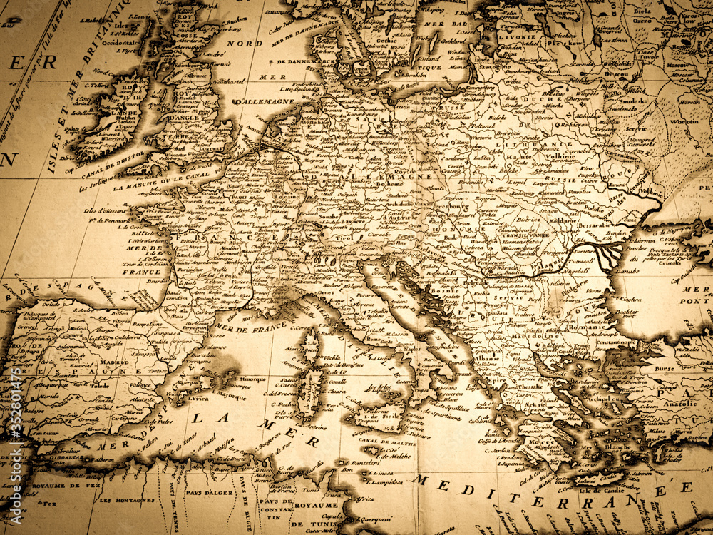 アンティークの世界地図　ヨーロッパ