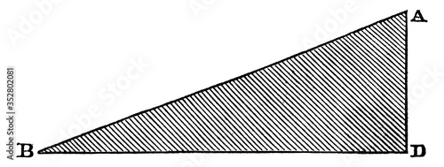 Inclined Plane, vintage illustration.