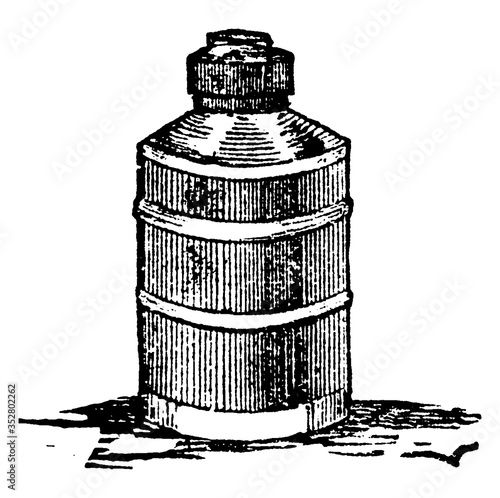 Milk-can, vintage illustration.